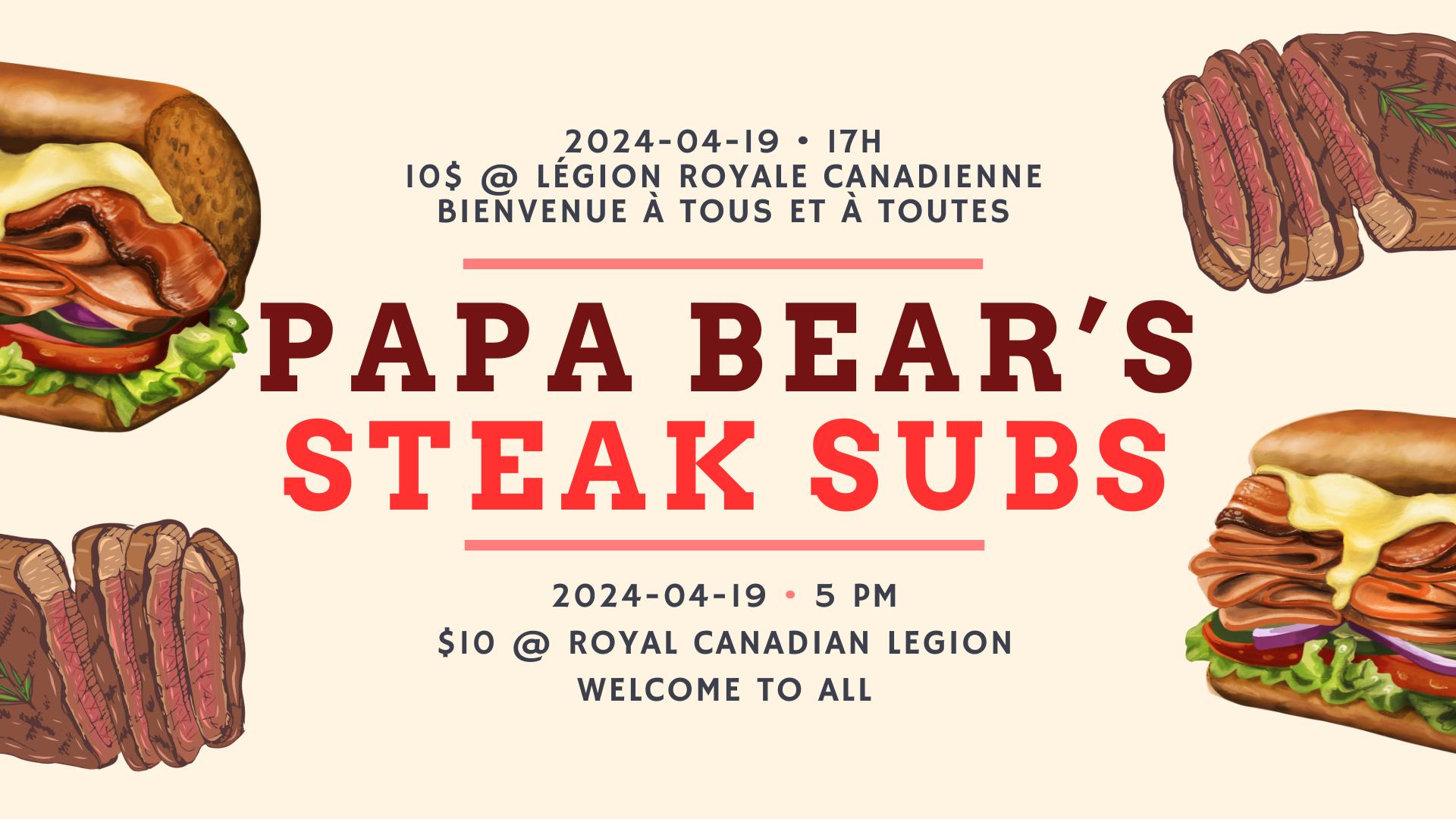 Papa Bear’s steak subs